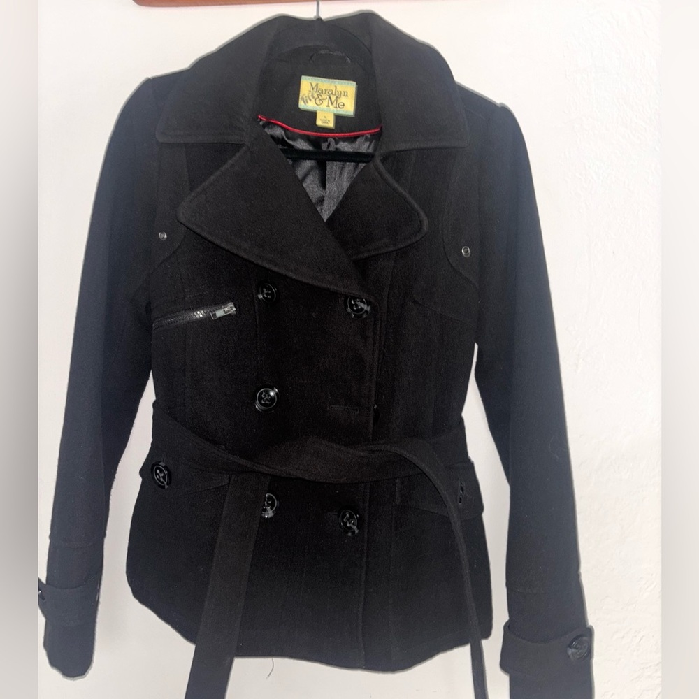 Black Marilyn & Me Women's Pea Coat Sz S